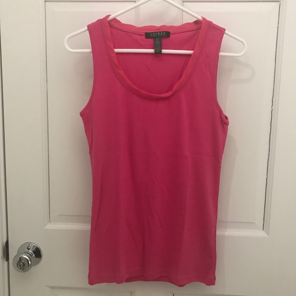 EUC Lauren Ralph Lauren Pink 100% Cotton Shell S